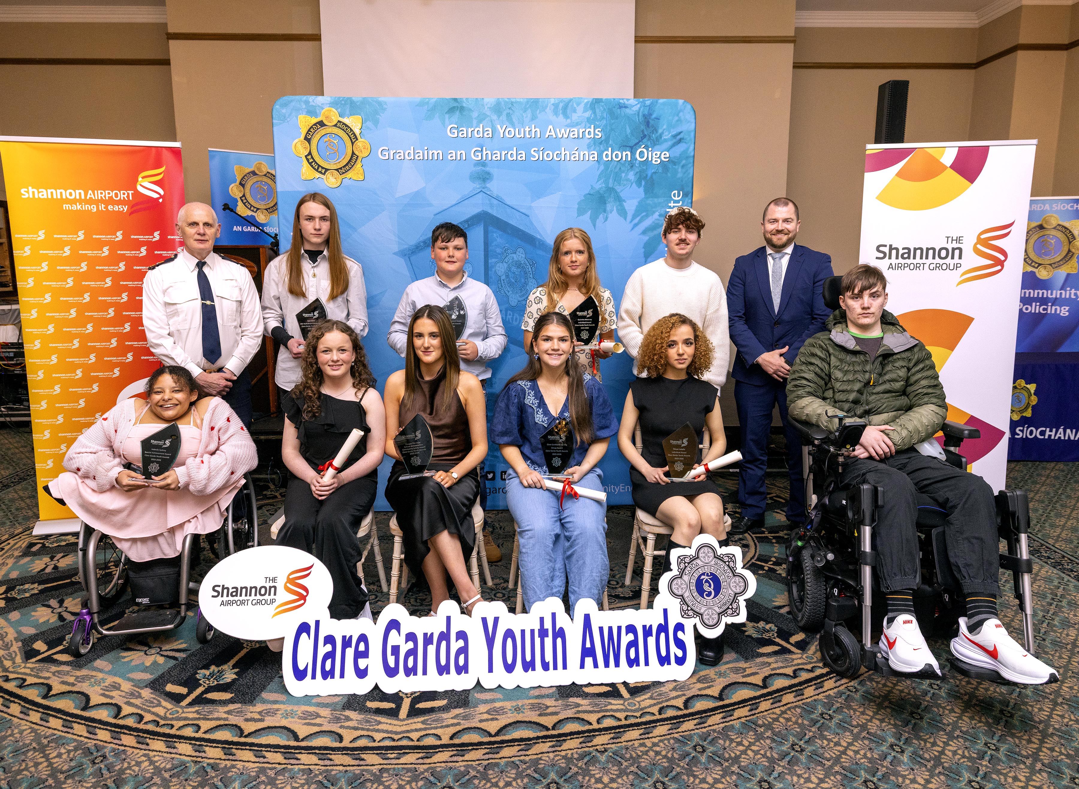 Inspirational Young People Celebrated at Clare Garda Youth Awards sponsored by The Shannon Airport Group